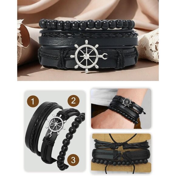 Pirate Costume Accessories Set for Men Women 6 Pcs Headscarf Sash Jewelry main image 4
